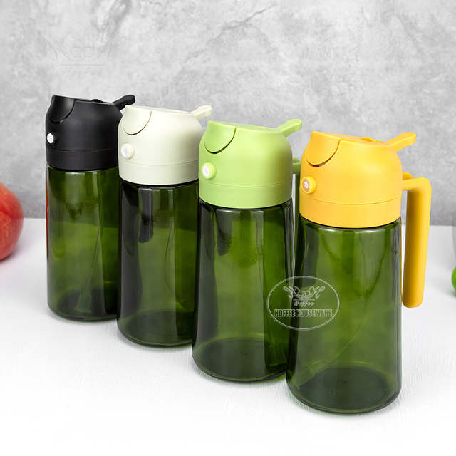 2-in-1 Kitchen 450ml/600ml Glass Oil Jar with Pouring Spout Olive Oil Dispenser BBQ Baking Roasting Sprayer Bottle Cooking Tools