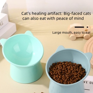 Nuova Ciotola per Cani e Gatti in Stile Nordico, Inclinata e Rialzata, Design Cartoon, Protezione Collo, Anti-Ribaltamento, in Ceramica Resistente - Product Image 2