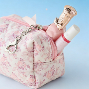 Bolsa de Maquillaje Acolchada con Diseño Floral Rosa, Personalizada, al por Mayor, con Cierre, Ecológica, para Niñas - Product Image 2