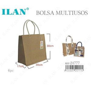 Borsa in tessuto multiuso Ilan 30x17x30 cm con manici per lo shopping e lo stoccaggio - Product Image 1