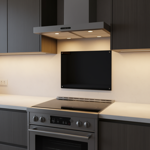 Revestimiento de Cocina Negro de Vidrio Templado, 27.6x19.7 Pulgadas, Rectangular, Diseño Minimalista, Acabado Pulido - Product Image 2