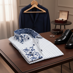Camisa Formal Casual Blanca con Estampado Floral, 100% Algodón, Primavera, Alta Calidad - Product Image 3