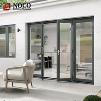 Porte principale en aluminium à double design de porte coupe-vent en verre trempé