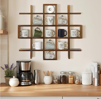 Étagère murale en bois moderne personnalisable pour le salon et la cuisine, étagères de présentation pour tasses à café