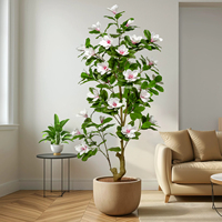Arbre de Magnolia Artificiel 5,58 pieds, Fleurs Blanches, Plantes Artificielles, Arbres Artificiels, Décoration d'Intérieur