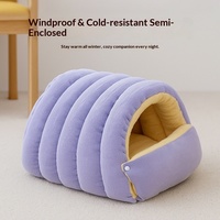 Nid fermé pour animaux de compagnie, épaissi, isotherme, amovible, lavable, double usage, cachette pour chiens et chats de petite et moyenne taille, sommeil profond, polyester