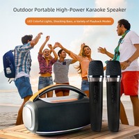 Haut-parleur TWS portable 30W avec son stéréo, LED RGB, batterie plastique 3000mAh, carte TF, entrée AUX, multicolore, pour la maison et l'extérieur