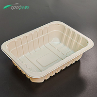 Plateau jetable en plastique PP de 800ml personnalisé pour porc, boeuf, sushi, nouilles, pain, conteneur de charcuterie à emporter à usage industriel