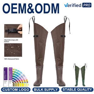 <span class=keywords><strong>Cuissardes</strong></span> imperméables en PVC et nylon avec <span class=keywords><strong>bottes</strong></span> intégrées pour la pêche, la chasse, l'agriculture et le travail - Product Image 1
