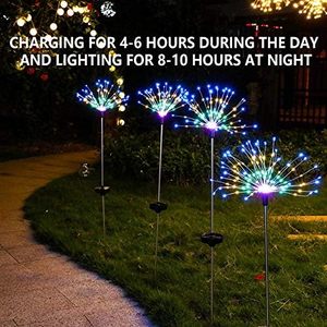 Led năng lượng mặt trời pháo hoa Đèn Ngoài Trời dây đồng chuỗi vườn trang trí đầy màu sắc DIY cảnh quan con đường cho sân sau - Product Image 3