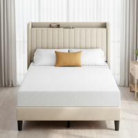 Matelas en mousse à mémoire de forme Mengruo de 8 pouces, taille standard, 3 couches de mousse, tissu en polyester, parfum thé vert, fermeté moyenne, sans fibre de verre