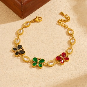 European American Fashion Butterfly Bracelet Gold Plated Zinc Alloy Bezel Setting Party Jewelry - Product Image 1