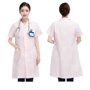 Divisa da Infermiera Nightingale all'Ingrosso, Camice Bianco con Colletto, Maniche Lunghe o Corte, Sottile o Spesso, per Laboratorio, Farmacia, Clinica - Product Image 3