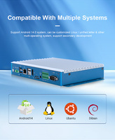 Nouveau processeur embarqué industriel Linux sans ventilateur haute performance, haute résolution 4K HD-M-I 2.0, prise en charge de l'affichage double, 8 Go de RAM DDR4, décodage