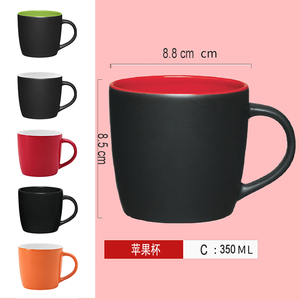 12oz 15oz personalizzato logo <span class=keywords><strong>due</strong></span> tazza di pietra ceramica tazza interna di colore brillante e glassa opaca esterna grandi tazze da caffè - Product Image 6