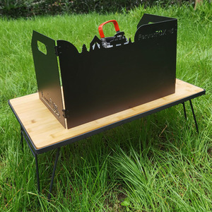 Chihu Camping - Parabrisas triple plegable para exteriores, lámina concentradora de calor para estufa de gas portátil, a prueba de viento y que retiene el calor - Product Image 2