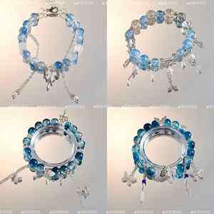 Pulsera de cuentas de cristal craquelado con diseño de gato Sweet Fantasy Popcorn, joyería de cuentas para mujer, pulseras de cristal, brazaletes para niñas - Product Image 2