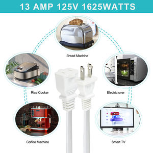 สายไฟ AC แบบ <span class=keywords><strong>2</strong></span> ขา ของสหรัฐอเมริกา ชนิดตัวผู้-ตัวเมีย สายต่อขยายยาว 25 ฟุต สีขาว หัวปลั๊ก NEMA1-15P - Product Image 2