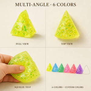 Adorable jouet anti-stress en forme de fromage <span class=keywords><strong>suisse</strong></span>, en TPR, à remontée lente, avec paillettes, pour adolescents et adultes, cadeau de fêtes - Product Image 3