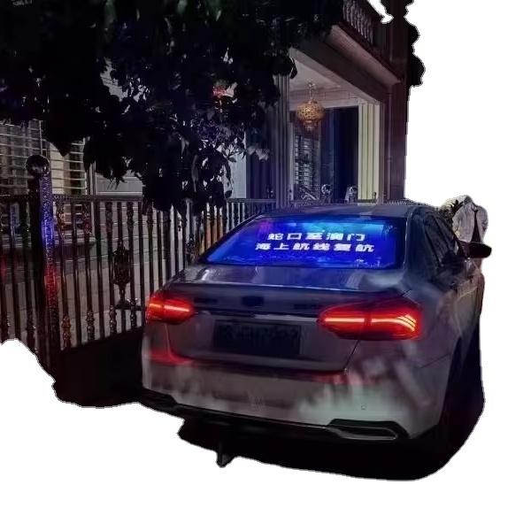 LED Display of Full Color Car Rear Window Transparent Advertising Screen Used for Various Types of Car