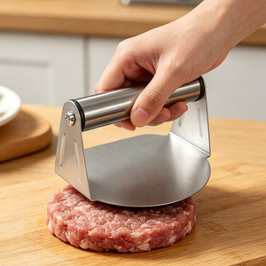 Stainless Steel Hamburger Patty Press Metal Meat Press Kitchen Gadget For Cooking - Product Image 2