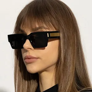 2024 Luxus Marke Designer Sonnenbrille Frauen Gold Pfeil Dekoration Mode Quadrat Sonnenschutz Spiegel Beliebte Farbverlauf Brille