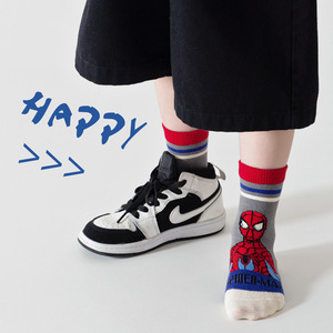 Calzini a tubo in cotone sottile e traspirante per bambini, calzini casual lavorati a maglia per ragazzi, con cartoni animati, per studenti, primavera autunno - Product Image 6