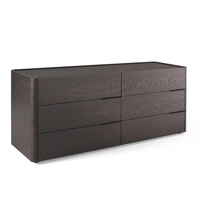 Commode personnalisée comptoir en bois poignée en aluminium mélamine imitation cuir tiroir intérieur buffet en placage de chêne