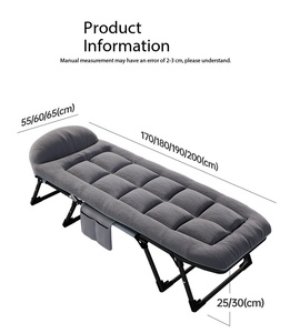 Chaise de camping pliable robuste et portable avec matelas réglable en hauteur, <span class=keywords><strong>lit</strong></span> de voyage extérieur portable pour la maison, les invités et la randonnée - Product Image 5