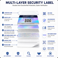 Etiquetas de Seguridad de Papel Personalizadas de Fábrica, Etiquetas a Prueba de Manipulación, Hoja de Etiquetas Troqueladas, Etiqueta con Código QR Rastreable