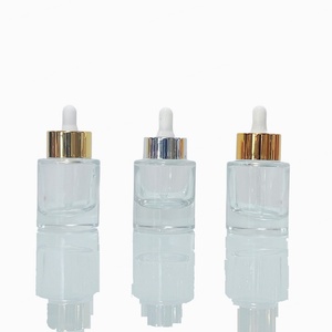 Luxury Thick Bottom Dropper Bottle 15ml 30ml 50ml Heavy Base Cosmetic Bottle <b>clear</b> Glass Serum Bottle with Wide Dropper - Product Image 1