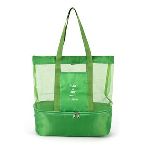 Wholesale Customized Fashion Eco Friendly Zipper Closure <b>Bag</b> Travel Beach Shopping Polyester Mesh Tote <b>Bags</b> with Logo Printing - Product Image 2