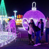 Luces Navideñas 3D en Forma de Esfera Grande, Arco de Luces, Iluminación de Calle, IP65 Impermeable, LED de PVC, Decoración de Paisajes, Centro Comercial, Ciudad, Jardín, Parque