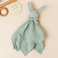 Tissu de mousseline de coton biologique Couverture de sécurité pour bébé lapin Doudou pour bébé lapin