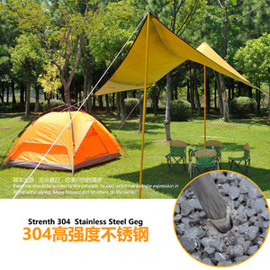Piquet de tente en acier inoxydable 12 cm, qualité industrielle renforcée pour tentes de camping, auvents, sol en béton - Product Image 2