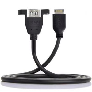 Cable de Conexión USB 3.0 Hembra Tipo-<span class=keywords><strong>E</strong></span> de 50cm para Placa Base de Ordenador con Tornillos de Montaje en Panel para Fijar el Cable de Datos - Product Image 3