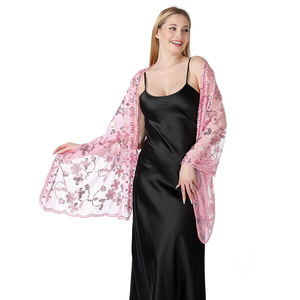 Nuovi scialli <span class=keywords><strong>da</strong></span> sposa <span class=keywords><strong>da</strong></span> donna eleganti abiti <span class=keywords><strong>da</strong></span> <span class=keywords><strong>sera</strong></span> con motivo a fiori foulard copricapo <span class=keywords><strong>da</strong></span> spiaggia sciarpe caftano <span class=keywords><strong>da</strong></span> 190*60CM con paillettes - Product Image 5