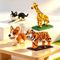 Juguete de Bloques de Construcción de Animales ABS Transfronterizo, Dinosaurio Tiranosaurio Rex, Educativo, Estimulante, de Micro-piezas, Unisex, 14+