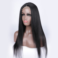 Perruque de luxe 4*4 en soie, cheveux humains brésiliens, texture lisse Remy 9A, longue, installation sans colle, vente en gros