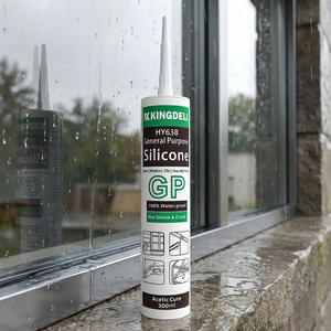 Scellant en silicone acétique à usage général pour l'étanchéité des fenêtres et des portes en verre, utilisation dans la construction et le transport, marque Kingdeli - Product Image 1