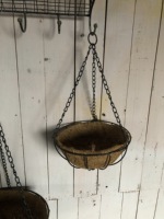 Doublure en coquille de noix de coco, ensemble de 3 supports de plantes à chaîne robuste suspendues, paniers de plantation ronds en métal