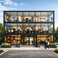 Hôtel Villa Conteneur Modulaire Préfabriqué en Acier à Plusieurs Étages avec Façade en Verre Moderne pour Bâtiment Commercial, Bureau et Complexe Hôtelier