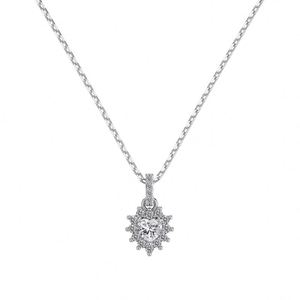 Collar de Plata 925 Hipoalergénico y Antideslustre de Alta Calidad Dylam con Cadena de Eslabones y Colgante de Corazón con Circonita 5A - Product Image 1