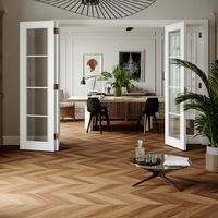 Baldosa Cerámica Moderna con Patrón Chevron de 600*1200mm, Efecto Madera, Antideslizante, para Sala de Estar y Baño, Estilo Europeo, 9.5mm
