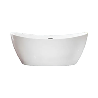Baignoire autoportante en acrylique écologique de luxe durable pour spa intérieur avec drain, design moderne, bassin de bain