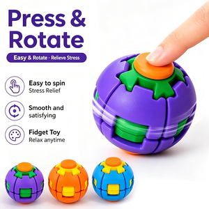 Balle anti-stress rotative colorée, jouet sensoriel de bureau à rotation fluide pour enfants, jouet anti-anxiété - Product Image 2