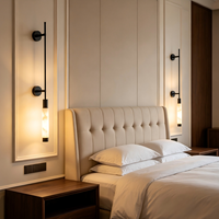 Applique murale moderne minimaliste en albâtre, lampe cylindrique en fer et marbre, éclairage LED pour restaurant, salon, chambre, hôtel, décoration