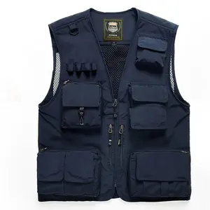 Wholesale Customized Men Outdoor Utility Fishing Vest Multi Pockets Fishing Hunting Hiking Outdoor Utility Vest