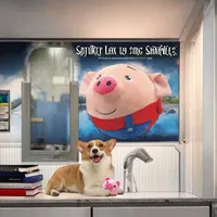 Jouet interactif pour chien écologique, balles rebondissantes en peluche, rechargeables, lavables, cochon de dessin animé, son électronique