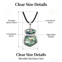 Collier pendentif en coquille d'ormeau naturelle, bijoux en coquille irisée avec cordon tressé noir pour cadeau, vente en gros